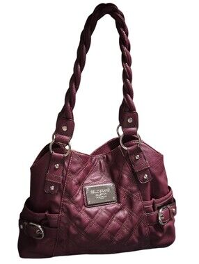 Relic by Fossil Collection Burgundy Quilted Faux Leather Tote Shoulder Bag